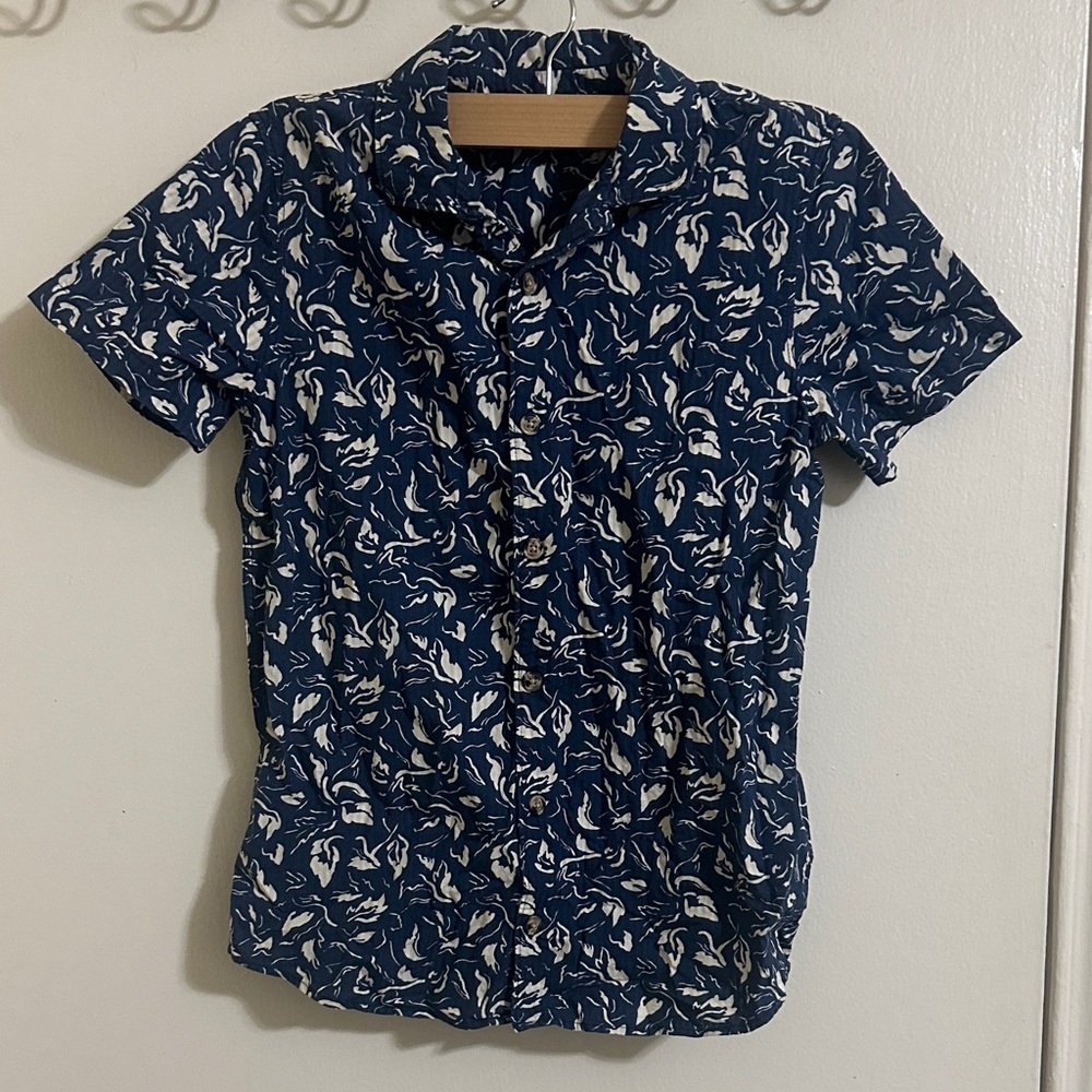 EUC‎ Cyrillus Boys Short Sleeve Button Down Shirt size 12